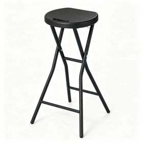 Foldable Backless Bar Stool, Waterproof HDPE Seat Counter Height Stool with Metal Frame, 330LBS Heavy-Duty Portable Bar Chair for Kitchen Island (Option: default title)