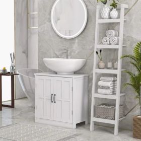Bathroom Sink Cabinet, Pedestal Sink Cabinet with Adjustable Shelf, White-AS (Option: as picture)