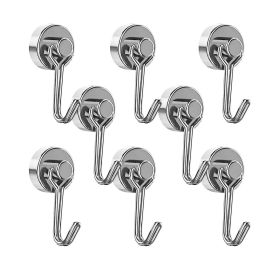 Magnetic Hooks,Heavy Duty Magnet Hooks Neodymium Swivel Hook Magnets for Fridge,Grill Utensils Tools (Color: Sliver, cout: 8)