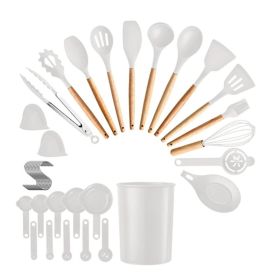 BBQ Tool & Kitchenware Kitchen Cooking Utensils Set (Color: White, Type: 35Pcs)