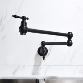 Folding faucet Pot Filler Faucet Wall Mount (Option: Black)